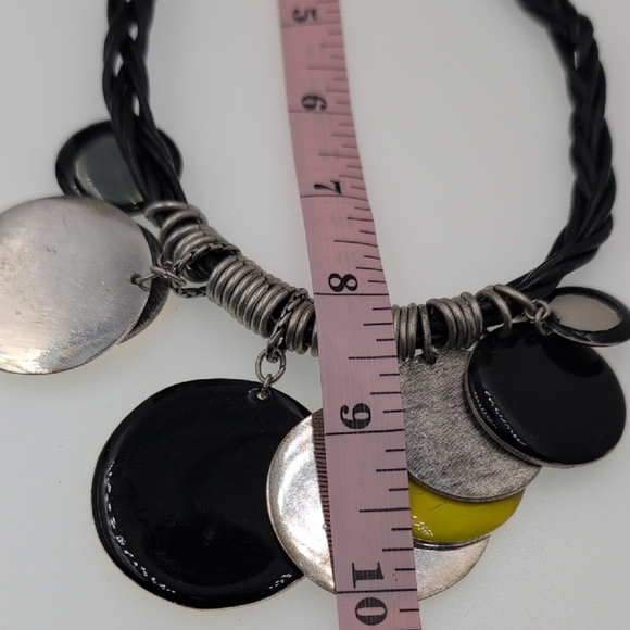 Chico's Modern Black and Yellow Necklace with Geometric Pendants - Picture 4 of 6